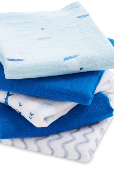 Муслиновые пеленки для новорожденных Aden by Aden Anais, средние, набор 5, Making Waves