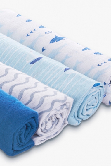 Муслиновые пеленки Aden by Aden Anais, большие, набор 4, Making Waves