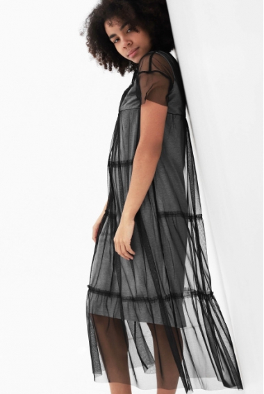 Платье для беременных и кормящих с сеткой, серый меланж