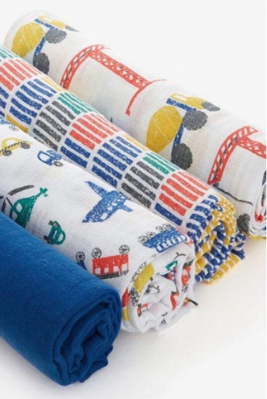 Муслиновые пеленки Aden by Aden&Anais, большие, набор 4, Trucking Along