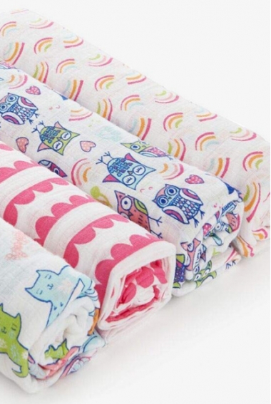 Муслиновые пеленки Aden by Aden Anais, большие, набор 4, Wise Owl