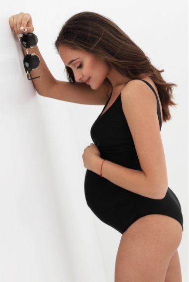 Купальник для беременных слитный, черный