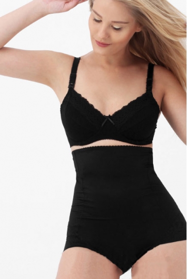 Трусики послеродовые корректирующие ажурным краем, черные Трусики послеродовые корректирующие ажурным краем, черные