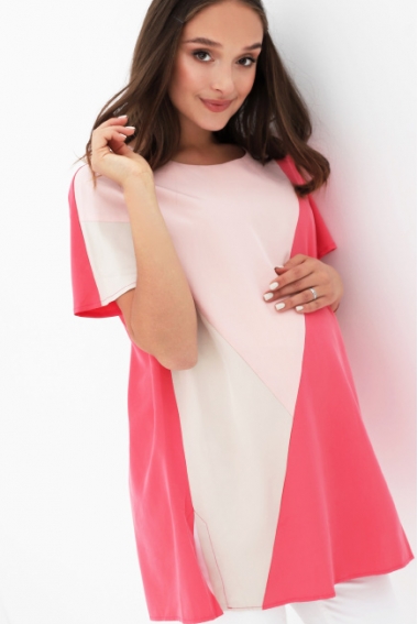 Блуза для беременных, коралл/розовый/бежевый