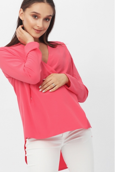 Блуза для беременных и кормящих на запах, коралловая