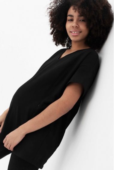 Футболка для кормящих и беременных, цвет черный СКИДКА