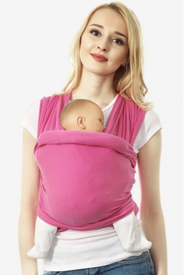 Трикотажный слинг-шарф, ярко-розовый