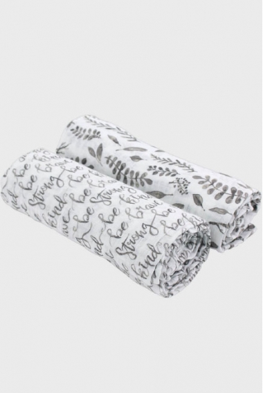 Муслиновые пеленки для новорожденного Bébé au Lait большие, Just Be/Leaves