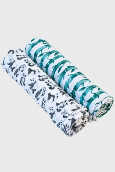 Муслиновые пеленки для новорожденного Bébé au Lait большие, Pandas/Bamboo