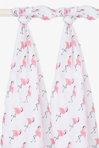 Муслиновые пеленки для новорожденного Jollein, большие, Flamingo