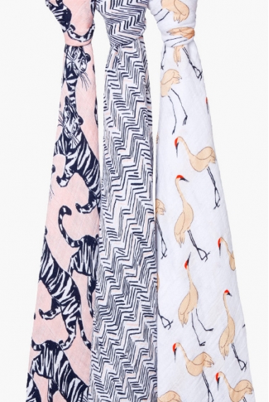 Муслиновые пеленки для новорожденных Aden&Anais, большие, набор 3, White Label Pacific Paradise