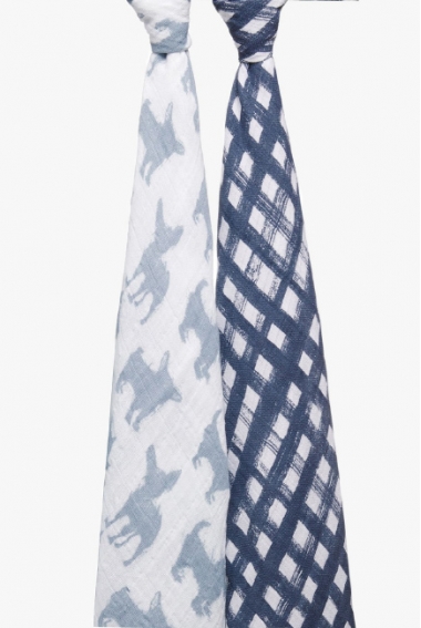 Муслиновые пеленки для новорожденных Aden&Anais большие, набор 2, Waverly Pup