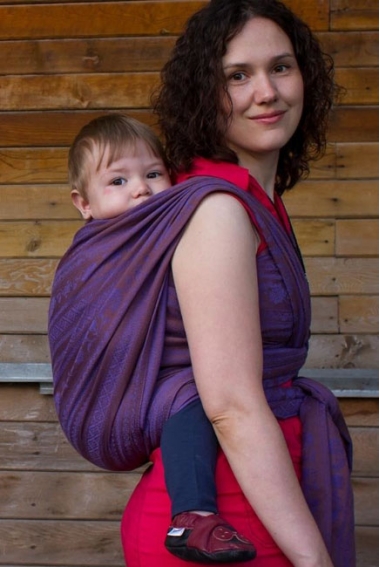 Слинг-шарф с шелком и шерстью Карауш, Adel Plum Branch