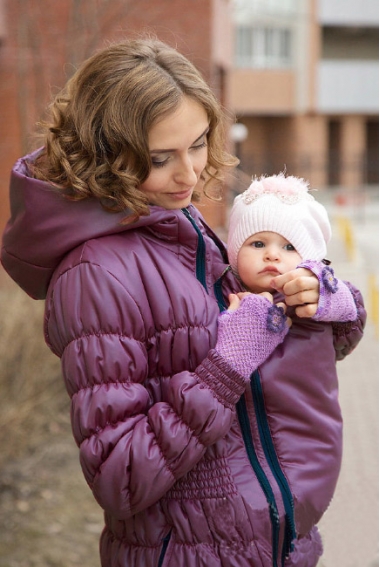 Слингокуртка демисезонная Айта 3в1, благородный сливовый