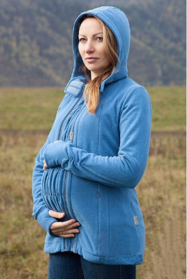 Слингокуртка флисовая Эркелей 3в1, темно-голубой