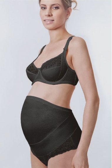 Бандаж трусы для беременных дородовой с кружевом, черный