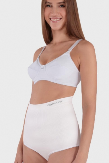 Бандаж трусы послеродовой бесшовный с косточками, белый