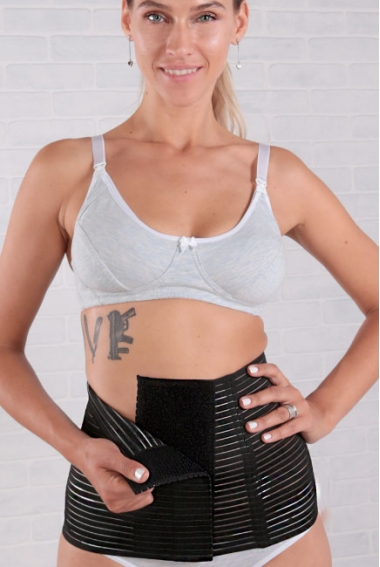 Бандаж послеродовой Евромама "Лента", черный