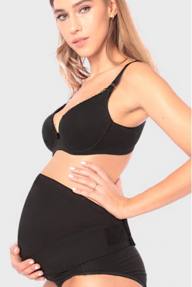 Бандаж для беременных дородовой мягкий "Животик", черный