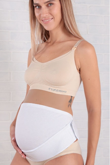 Бандаж для беременных дородовой мягкий "Животик", белый