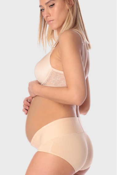Бандаж трусы для беременных под живот, бежевый