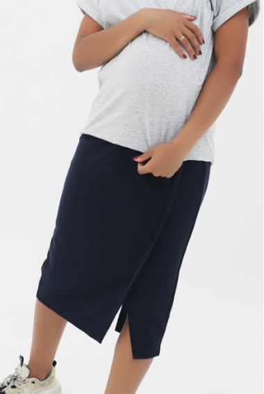 Юбка-карандаш для беременных и родивших универсальная, цвет темно-синий