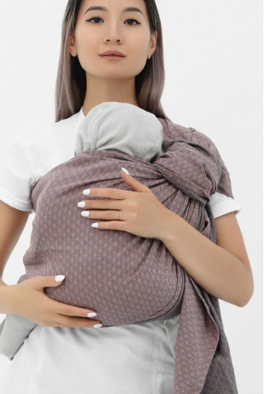 Слинг с кольцами YM, бежевый с серым