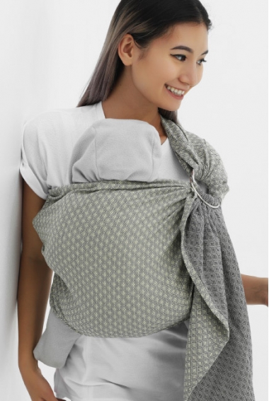 Слинг с кольцами YM, серый с желтым