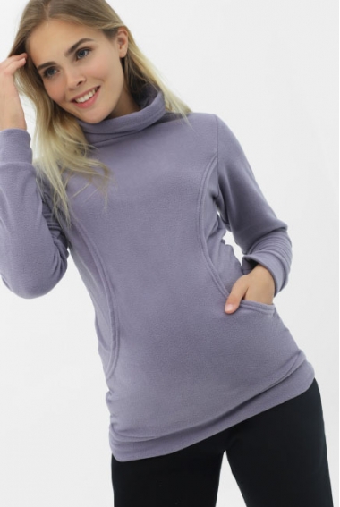 Толстовка для кормящих и беременных флисовая, сиреневая