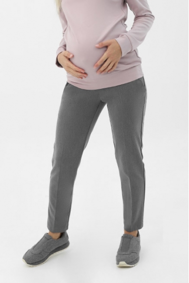 Брюки для беременных и родивших укороченные зауженные, серый