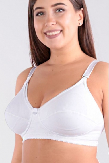 Бюстгальтер для кормления и беременности Классика (хлопковый, мягкий), белый