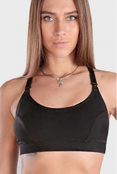 Бюстгальтер-топ для кормления и беременных мягкий (хлопковый), черный