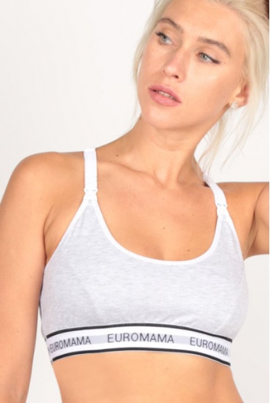 Бюстгальтер-топ для кормления и беременных Sport, серый меланж