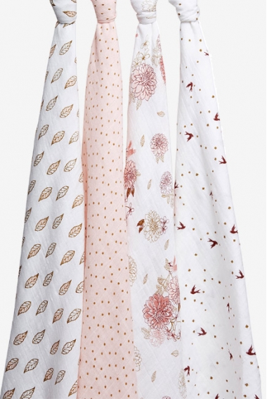 Муслиновые пеленки для новорожденных Aden&Anais, большие, набор 4, Dahlias