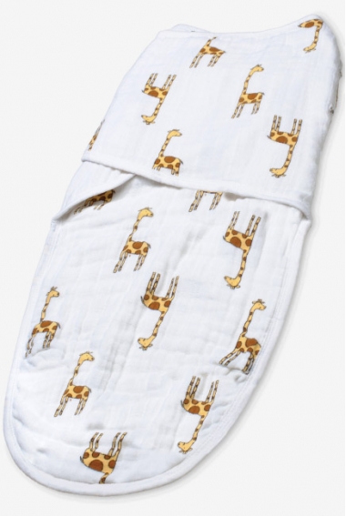 Пеленка кокон для новорожденных муслиновая на кнопках Aden&Anais, Jungle jam giraffe
