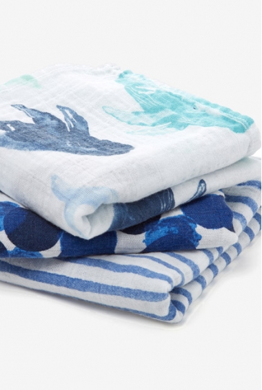 Муслиновые пеленки Aden&Anais для новорожденных средние, набор 3, Seafaring