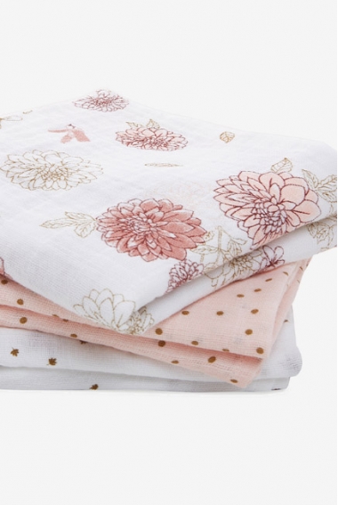 Муслиновые пеленки Aden&Anais для новорожденных средние, набор 3, Dahlias