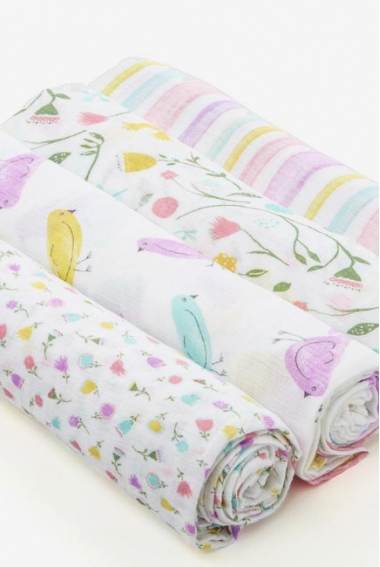 Муслиновые пеленки Aden by Aden&Anais, большие, набор 4, Spring awakening