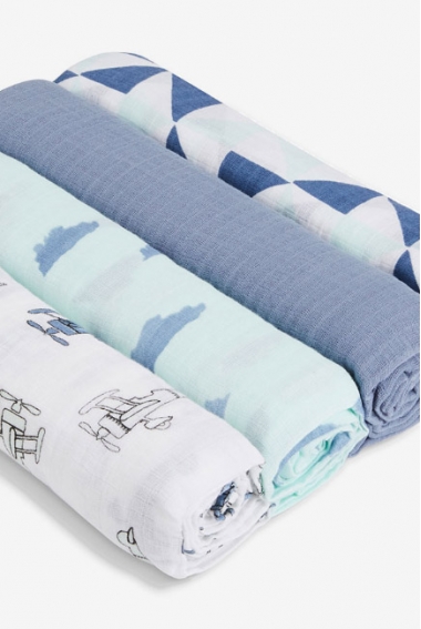 Муслиновые пеленки Aden by Aden&Anais, большие, набор 4, Sky High