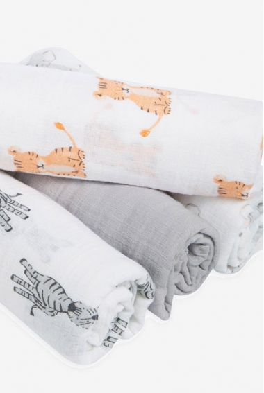 Муслиновые пеленки Aden by Aden&Anais, большие, набор 4, Safari Babes