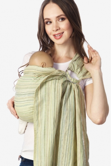 Слинг с кольцами полосатый "Лайн", зеленый