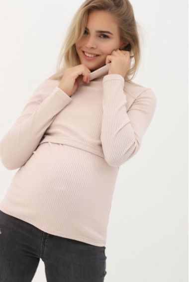 Водолазка для кормящих и беременных Гольф, кремовая