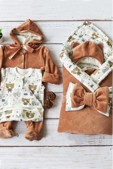 Комплект на выписку демисезонный швами наружу, Teddy (6 предметов)