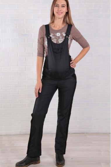 Комбинезон для беременных болонь (на флисе), черный Комбинезон для беременных болонь (на флисе), черный