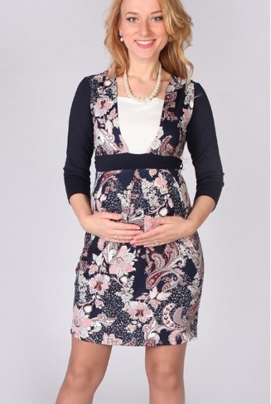 Платье для беременных и кормящих Флоренция, синие цветы