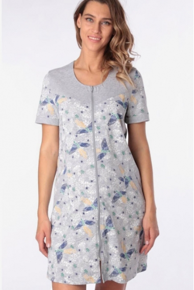 Халат для беременных на молнии, принт птицы