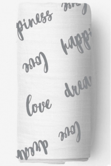 Муслиновая пеленка для новорожденных Adam Stork большая, Happiness