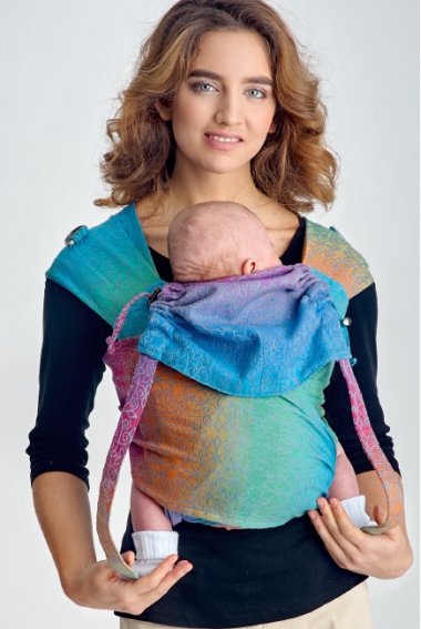 Май-слинг для новорожденного Diva Basico, Confetto с капюшоном