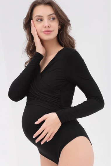 Боди для кормящих и беременных, черный