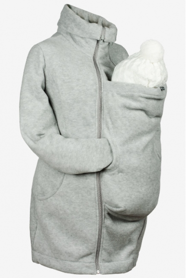 Флисовая слингокуртка и куртка для беременных, дымчатый